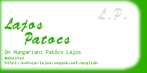lajos patocs business card